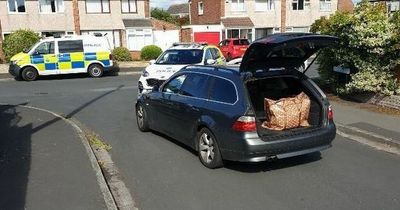 Man mounts kerb and drives BMW filled with drugs at police