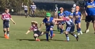 Six-year-old goes viral after his bulldozing try-scoring exploits get over 15 million views on TikTok
