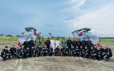 Navy receives two of 24 MH 60R multi-role helicopters from US