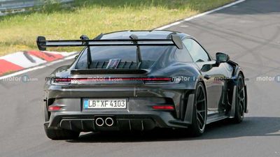 Porsche Caught Testing Huge Wing Attached To 911 GT3 RS Ahead Of August 17 Debut