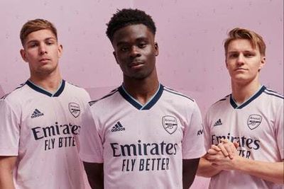First pictures: Arsenal unveil bold new pink third kit featuring 1940s throwback