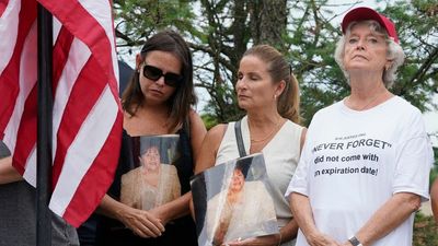 9/11 families protest outside Trump golf course as Saudi-backed LIV kicks off