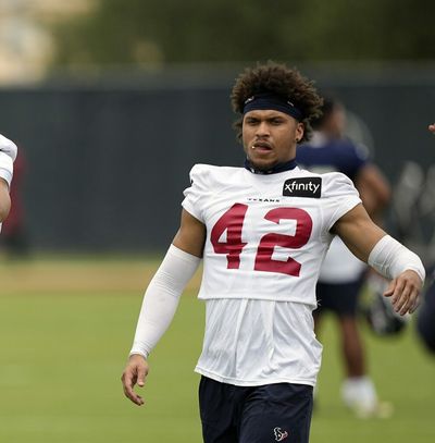 WATCH: Texans rookie Jalen Pitre works on secondary drills at training camp