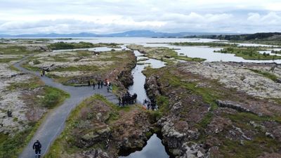 'Incredible' icy dip between two continents in Iceland