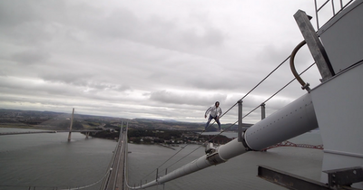 Heart-stopping Edinburgh clip shows teens attempt to scale Forth Road Bridge