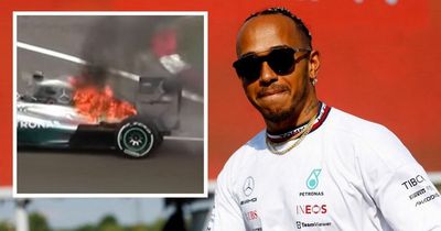 Lewis Hamilton's car wouldn't stop as flames roared out of Mercedes – 'Oh for f**k sake'