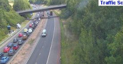 Edinburgh M8 drivers face delays after three-car-smash at major junction