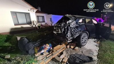 Out-of-control car crashes into front yard of Flinders Park home, leaving path of destruction