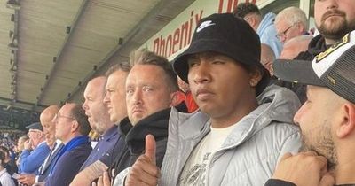 Alfredo Morelos joins Rangers fans for Light Blues trip as he's pictured in Livingston away end