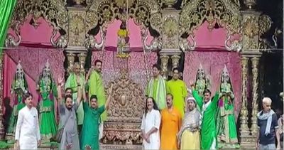 Haryali Teej: Devotees gather at Banke Bihari Temple in Mathura