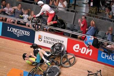 Second horror crash at Commonwealth Games as Team England cyclist catapulted into crowd