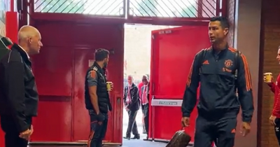 Cristiano Ronaldo arrives at Old Trafford ahead of Manchester United vs Rayo Vallecano