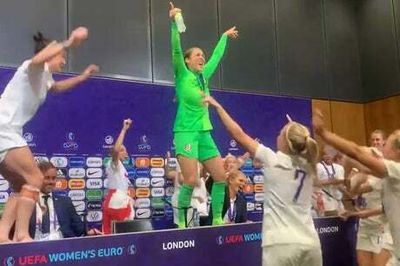 Euro 2022: England players gatecrash Sarina Wiegman’s press conference to sing ‘Football’s Coming Home’