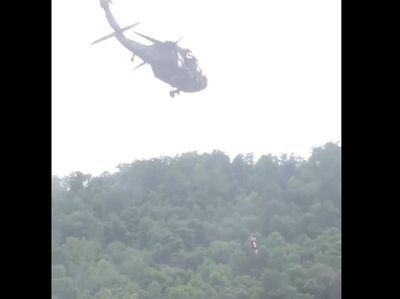 Video shows stunning helicopter rescue of 83-year-old woman trapped in Kentucky floods