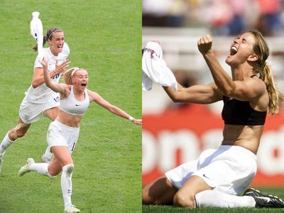 ‘I see you’: Brandi Chastain congratulates Chloe Kelly following goal celebration