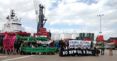 Climate protestors stage ‘mass trespass’ demonstration at Aberdeen Harbour