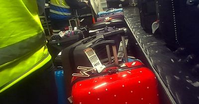Desperate airport passengers spotted crawling through baggage hatch