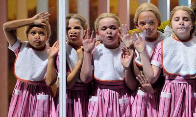 Das Rheingold review – no ring, no gold, instead child abuse and abduction drive Bayreuth’s new Ring