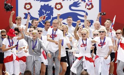 England celebrate Euro 2022 success with Trafalgar Square party