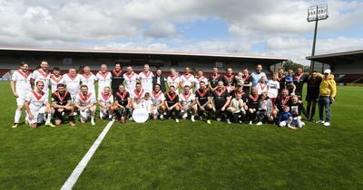Hundreds watch celebrities in charity match at Airdrieonians' Excelsior Stadium