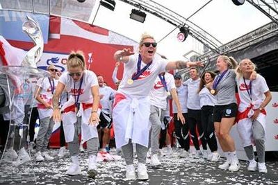 Lionesses set their sights on world domination as fans pack out Trafalgar Square for celebrations