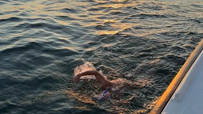 Grazier Brendan Cullen swaps outback lakes for open water with English Channel swim