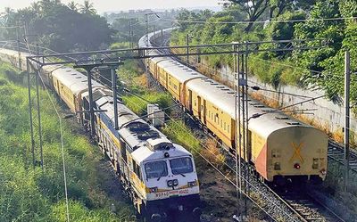 Waterlogging on track near Bhatkal affects train movement on Konkan Railway network