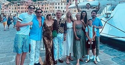 Rod Stewart poses with seven of his kids in rare family photo on swanky Italian holiday