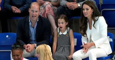 Excited Princess Charlotte pulls funny faces as she joins Kate for first outing without brothers