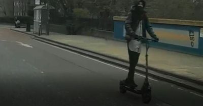 Watch as Edinburgh e-scooter rider breaks law and insults locals on busy street