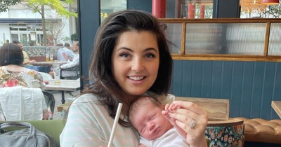 Storm Huntley shares adorable snaps of posing with baby son Otis
