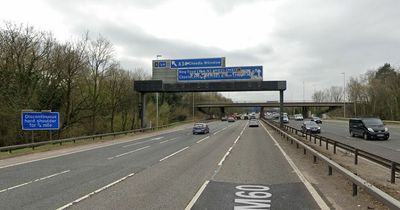 Motorcyclist hurt in M60 collision 'with a wheelbarrow'