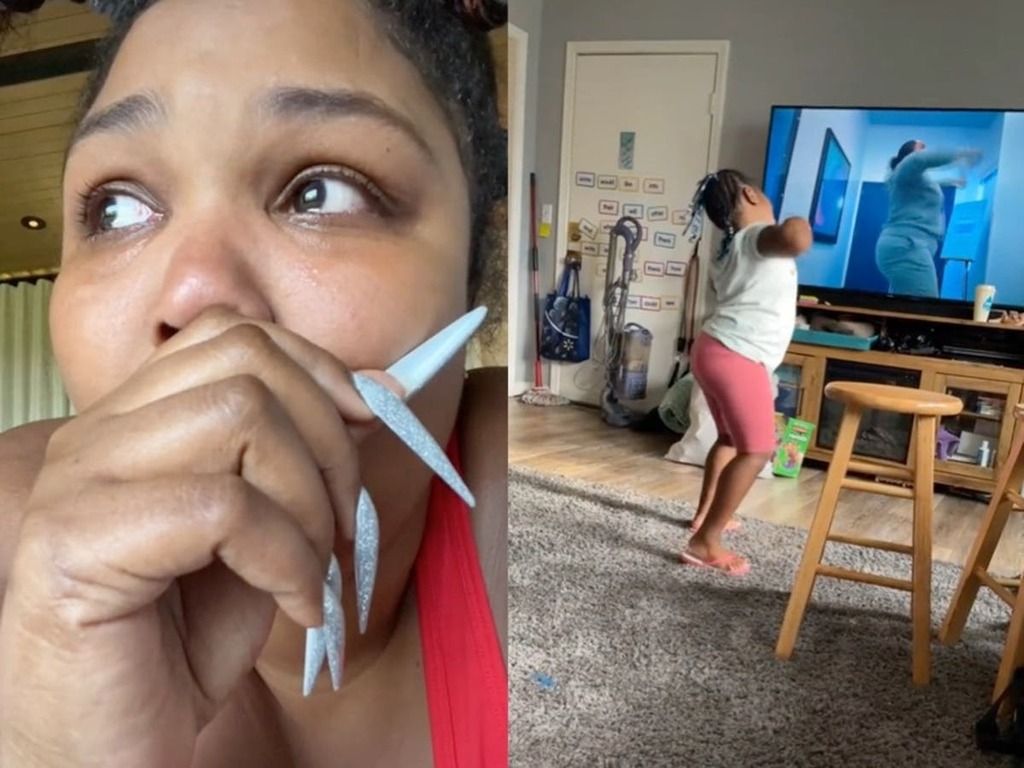 Lizzo tearfully reacts to video of little girl dancing…