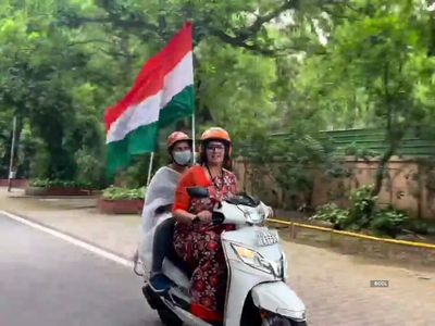 Smriti Irani rides a scooty to work; Ekta Kapoor comments ‘How slim congrats, you are fit’