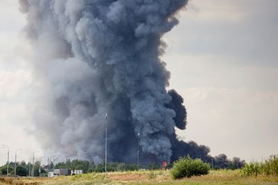 Firefighters tackle blaze at retailer Ozon's warehouse near Moscow