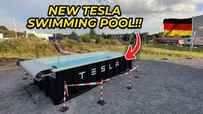 Tesla Opens Real Swimming Pool At Supercharger Station