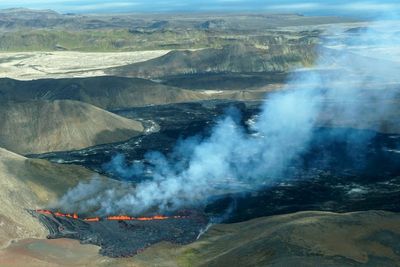 Volcano near Iceland's main airport erupts again after pause