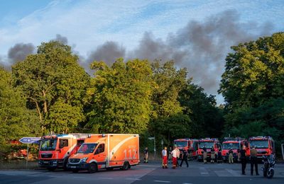 Fire triggered by explosions spreads in Berlin city forest