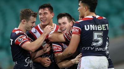 Roosters surge into top eight with ominous 34-16 win over Brisbane