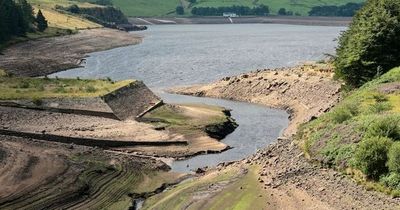 Eerie pictures show UK reservoirs at dramatically low levels as hosepipe bans start