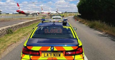 Three escape air crash drama as light plane overshoots runway and ends in ditch