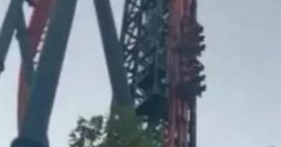 Theme park-goers trapped VERTICALLY 160ft up on rollercoaster in 37C heat for over an hour