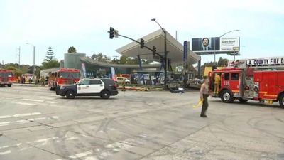 Infant and pregnant woman among six killed in fiery three-car crash in Los Angeles
