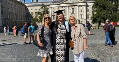 Brian McFadden and Kerry Katona celebrate as daughter Molly graduates from Trinity College