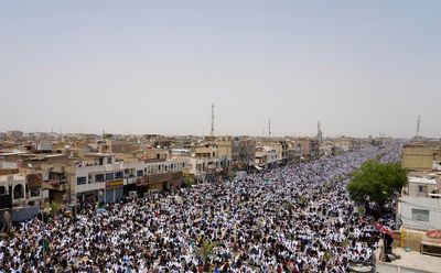 Hundreds of thousands gather for mass prayer in Baghdad