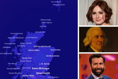 Interactive map reveals most famous people from every area of Scotland