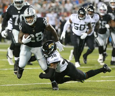 Raiders RB Josh Jacobs plays 11 snaps during the Hall of Fame game