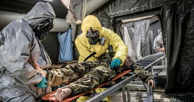 These chilling scenes show medics dealing with chemical and nuclear 'attacks'