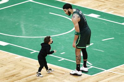 Jayson Tatum blocked his son’s shot into oblivion, and Deuce’s reaction was hilariously adorable