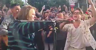 Niall Horan and Lewis Capaldi surprise Dublin fans with busking session on Grafton Street